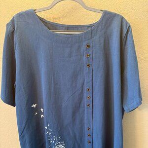 Curve Dream denim blue blouse, size 3x